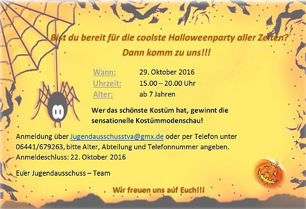 2016 10 14 Halloweenparty Jugendausschuss